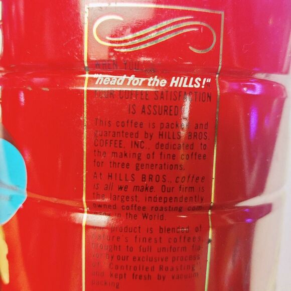 HILLS BROS DRIP GRIND COFFEE CAN TIN 1 LB. with 5 CENTS OFF, COLLECTORS ITEM - Picture 10 of 14